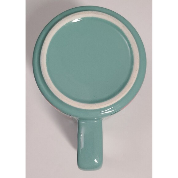 Starbucks 12 fl oz Ceramic Coffee Mug Teal Pink Red Green Wave Silver Foil - Picture 6 of 6